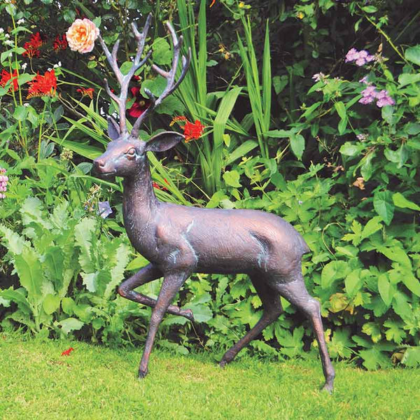 Home & Garden UK Stag and Doe Garden Statue Set image 1