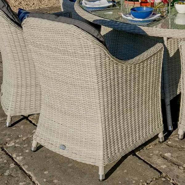 Bramblecrest Monterey 6 Seat Garden Dining Set in Dove Grey with Elliptical Table, Parasol & Base image 7