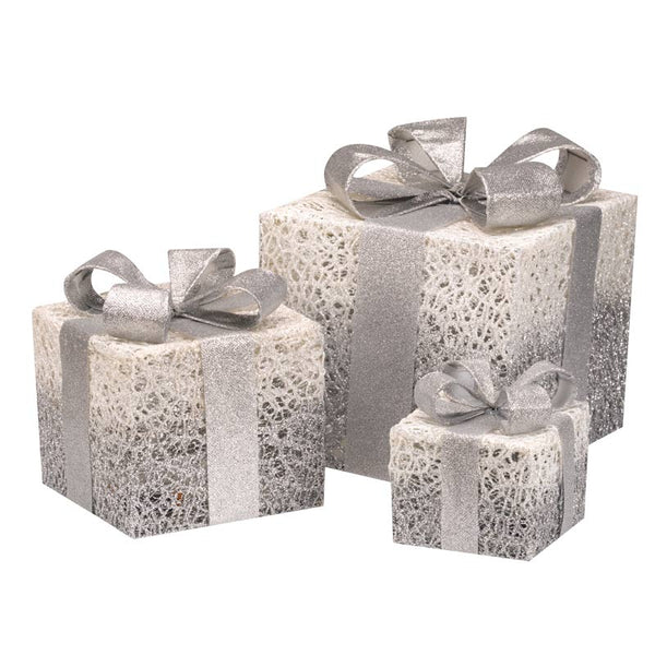 Three Kings Silver Sparkly Faux Gift Boxes (Set of 3) image 1