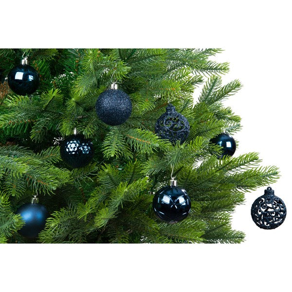 Decoris Shatterproof Baubles in Night Blue (Pack of 37) image 3