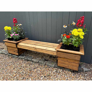 Charles Taylor Knights Wooden Double Planter Bench (Requires Assembly) image 0