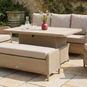 Bramblecrest Chedworth Sandstone Reclining 7-Seat Lounge Set with Height Adjustable Table image 2