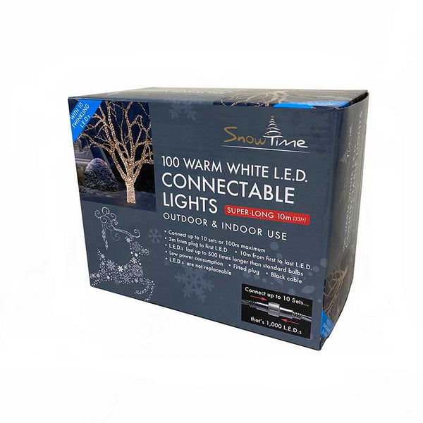 SnowTime 100 Connectable LED Twinkling Lights - Warm White image 1