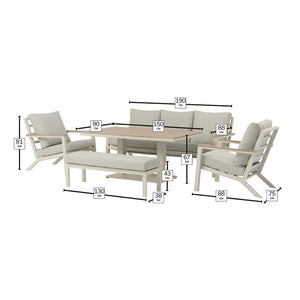 Bramblecrest Zurich 7-Seat Lounge Set in Mocha with Height-Adjustable Table image 8