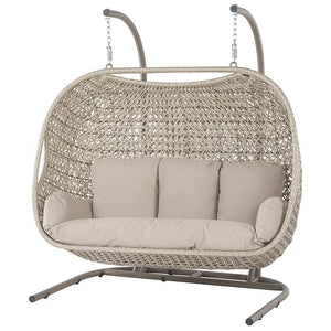 Bramblecrest Chedworth Triple Hanging Cocoon Chair in Sandstone Weave image 4