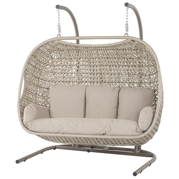 Bramblecrest Chedworth Triple Hanging Cocoon Chair in Sandstone Weave image 4