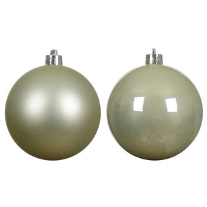 Decoris Shatterproof Baubles in White Mint (Pack of 6) image 1