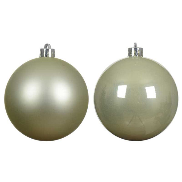 Decoris Shatterproof Baubles in White Mint (Pack of 6) image 1