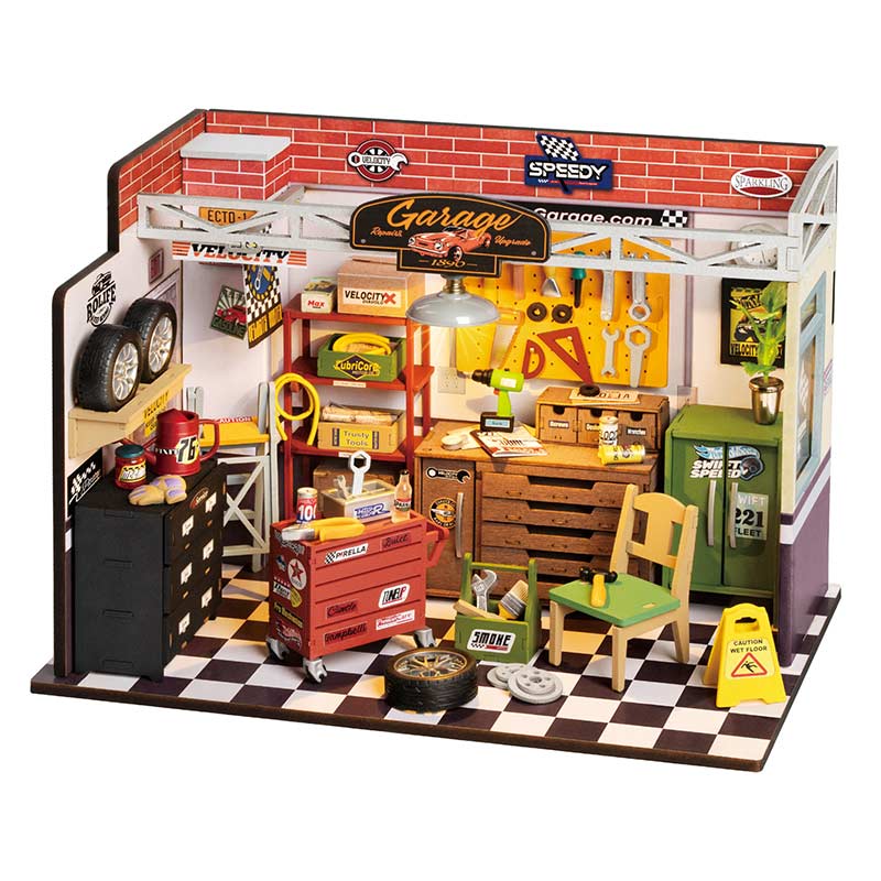 Robotime Garage Workshop DIY Miniature House image 0