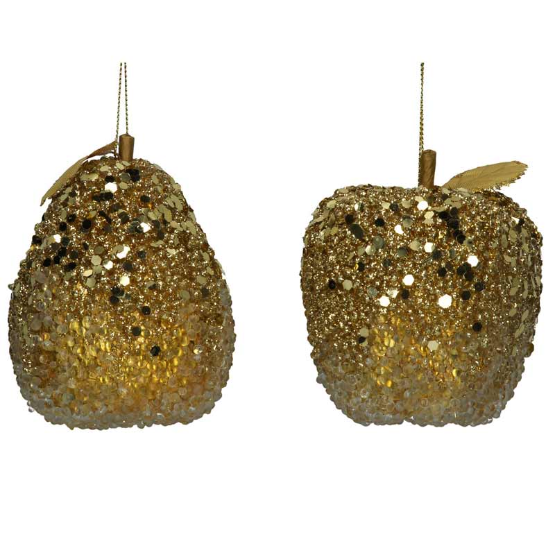 Gisela Graham Old Gold Beaded Fruit (Assorted Designs) image 0