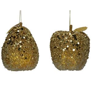 Gisela Graham Old Gold Beaded Fruit (Assorted Designs) image 0