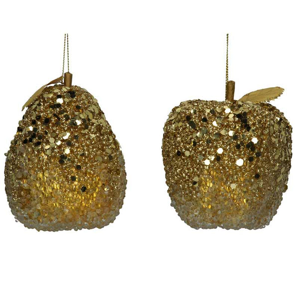 Gisela Graham Old Gold Beaded Fruit (Assorted Designs) image 0
