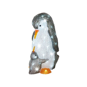 Lumineo LED Acrylic Penguin with Baby image 1