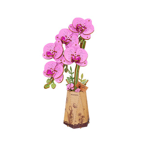 Robotime Purple Moth Orchid DIY Wooden Flower 3D Puzzle image 0