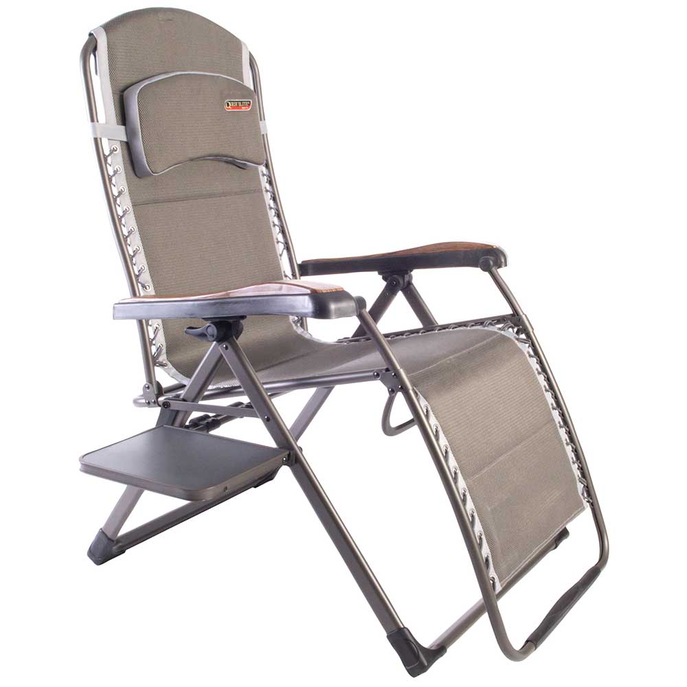Quest Elite Naples Pro Relax XL Outdoor Chair in Grey with Side Table &amp; Headrest image 0