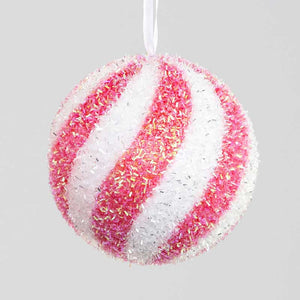 Swift Pink Tinsel Swirl Bauble - 12cm image