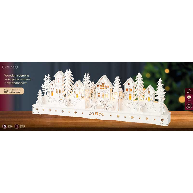 Lumineo LED Plywood White Winter Scene image 0