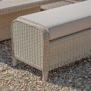 Bramblecrest Chedworth Reclining Corner Sofa with Square Dual Height Table &amp; 2 Benches in Sandstone Rattan image 3