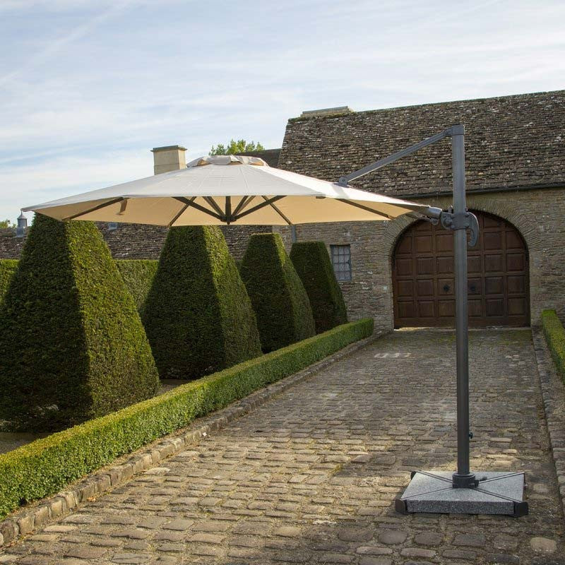Bramblecrest Chichester 3m Round Cantilever Parasol in Sand with Granite Base &amp; Cover image 0