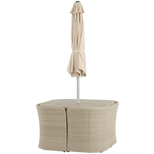 Bramblecrest Tetbury Nutmeg Tree-Free Balcony Set with 2.5m Parasol &amp; 15kg Base image 7