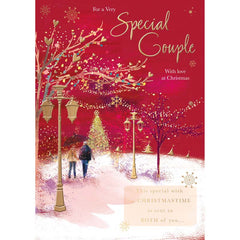 Words N Wishes Couple Scene Red Christmas Card image 0