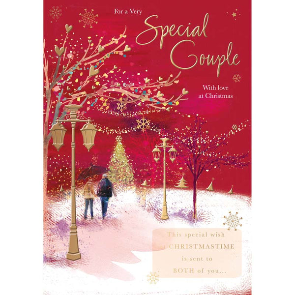 Words N Wishes Couple Scene Red Christmas Card image 0