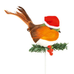 Premier Robin with Santa Hat Pick image 0