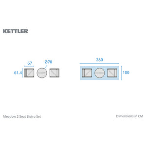 Kettler Meadow 2-Seat Wood & Rope Bistro Set image 7