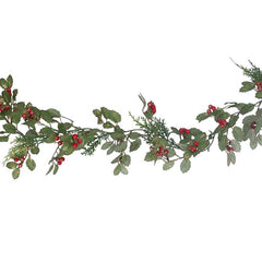 Gisela Graham Glittered Holly & Fir Garland image 0