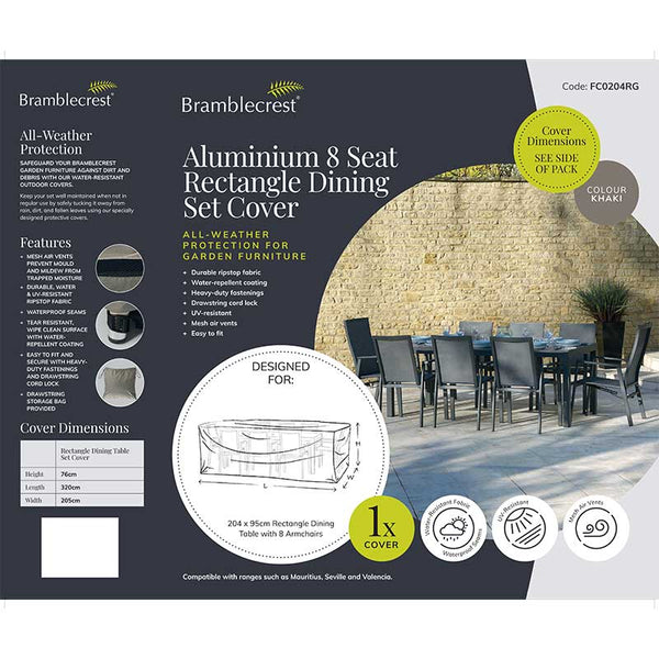 Bramblecrest Cover for Aluminium 8 Seat Rectangular Dining Set image 1