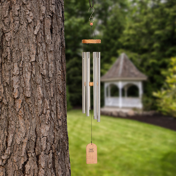 Symphony Wood & Aluminium Wind Chime with Silver Finish, size 68cm image 0