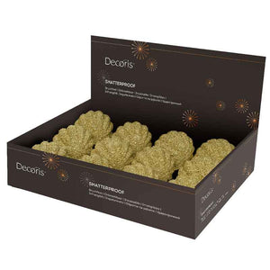 Decoris Foam Bauble with Glitter Beads in Light Gold image 1