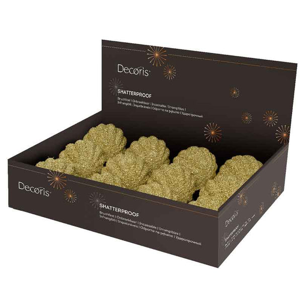 Decoris Foam Bauble with Glitter Beads in Light Gold image 1