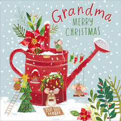 Woodmansterne Three Mice Gathered Grandma Christmas Card image 0