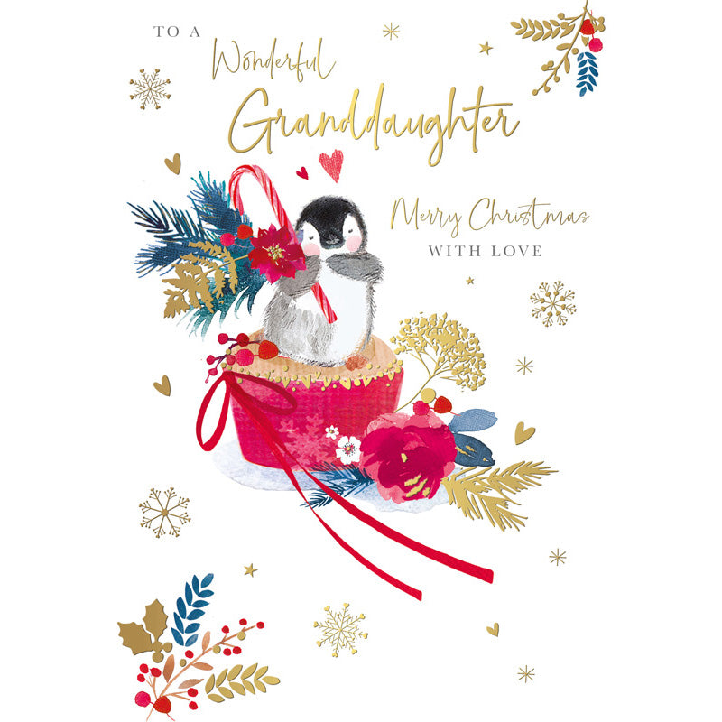 Words N Wishes Cute Penguin Granddaughter Christmas Card image 0