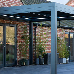 Supremo Belfort Grey Square Pergola with Curtains & LEDs (3m x 3m) image 10