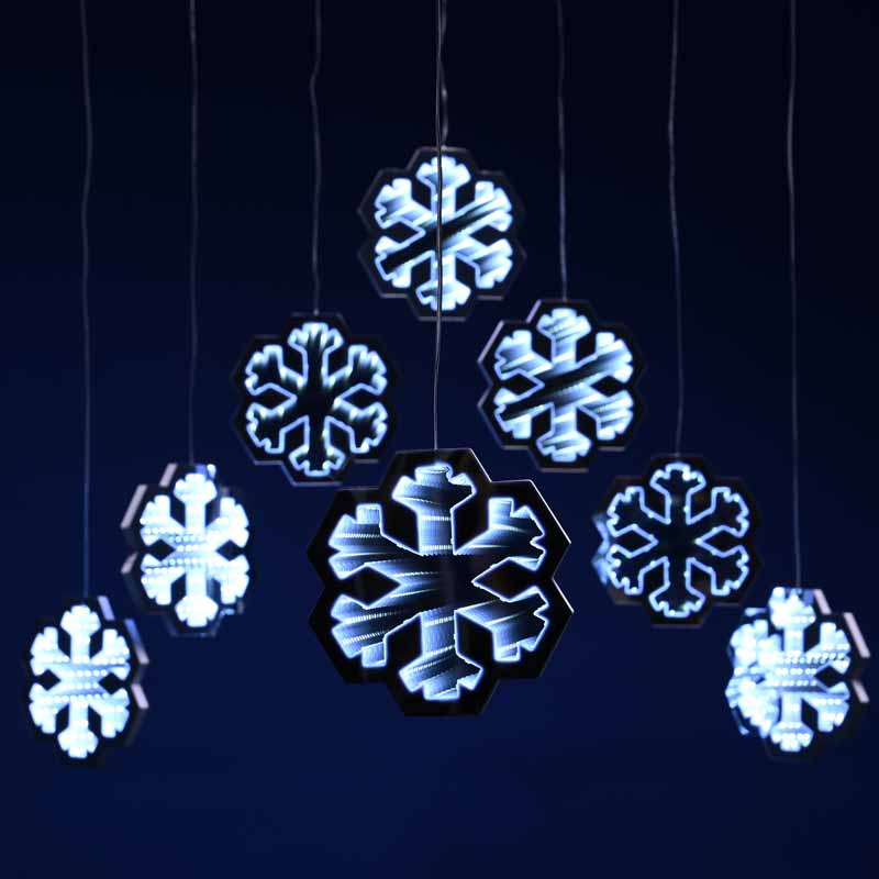 Festive Snowflakes Infinity Curtain Light image 0