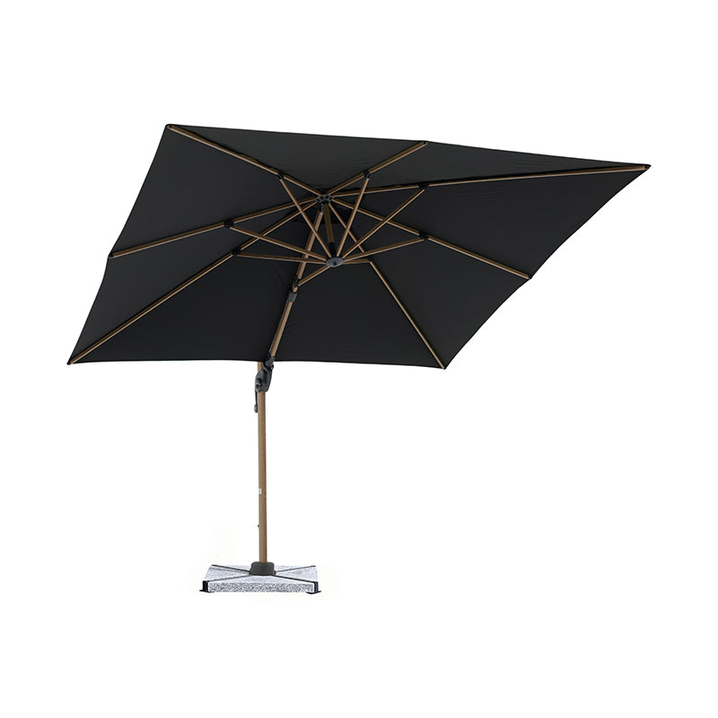 Bramblecrest Chichester 3m x 3m Square Cantilever Wood Effect Parasol in Grey with Granite Base &amp; Cover image 0