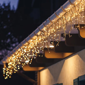 SnowTime 100 Connectable LED Twinkling Icicle Lights - Warm White image 0