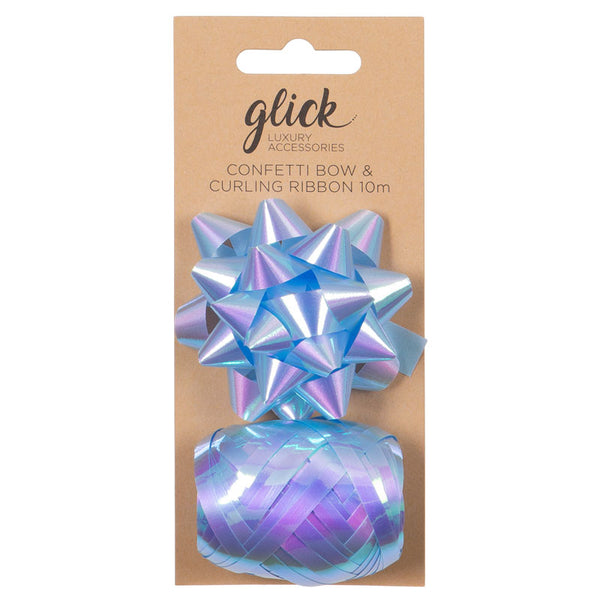 Glick Iridescent Baby Blue Bow &amp; Curling Ribbon Pack image 0