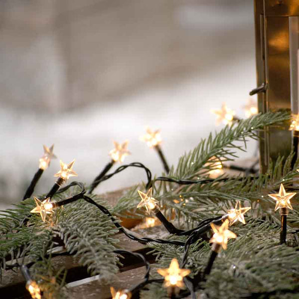 Festive 100 Warm White Star LED String Lights with Timer image 4
