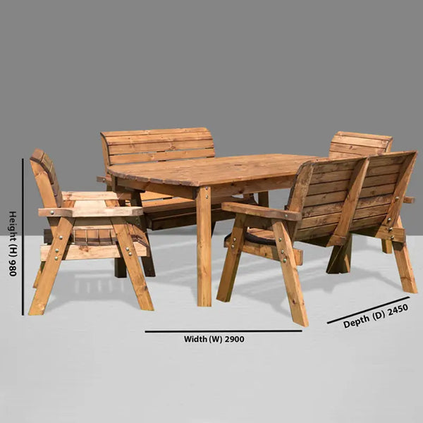 Charles Taylor Tamar Six-Seater Rectangular Wooden Dining Set (Table Requires Assembly) image 2