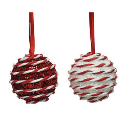 Decoris Foam Bauble with Candy Stripe Twists (Assorted Designs) image 0