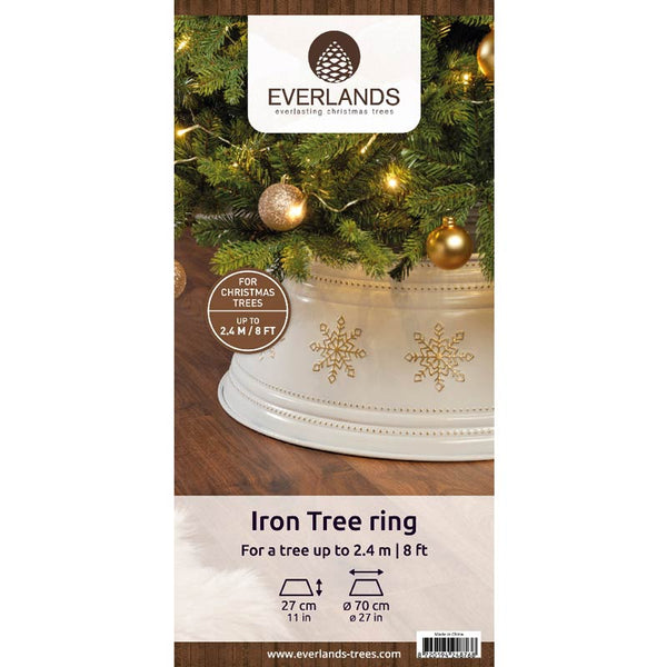 Everlands White Iron Tree Ring with Snowflakes image 1
