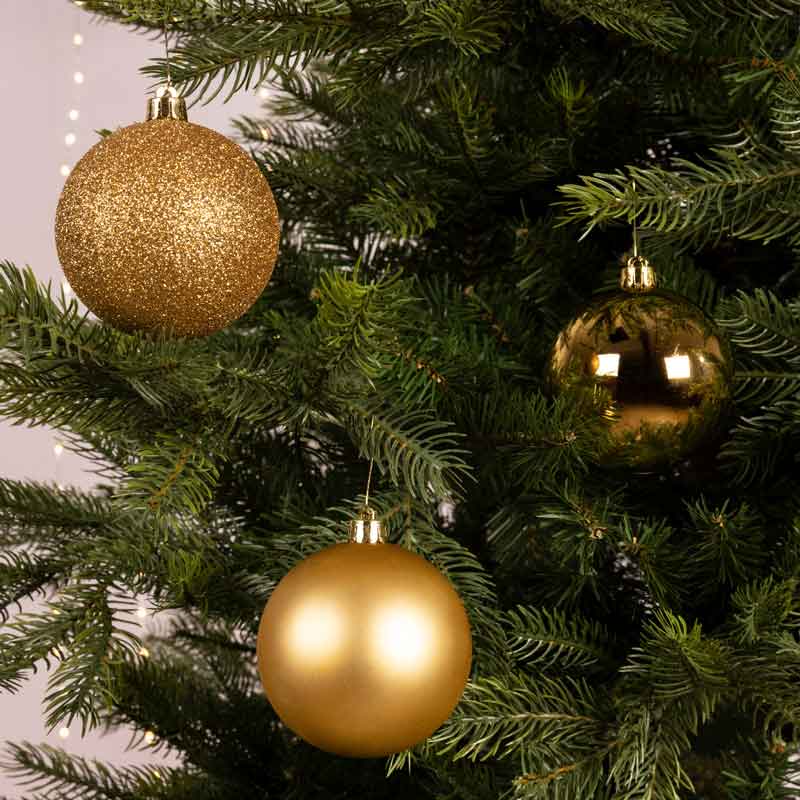 Decoris Shatterproof Baubles in Light Gold (Pack of 34) image 0