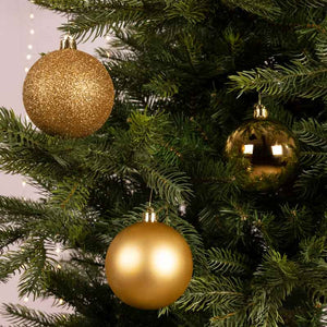 Decoris Shatterproof Baubles in Light Gold (Pack of 34) image 1