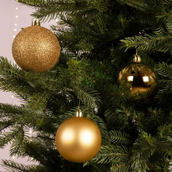 Decoris Shatterproof Baubles in Light Gold (Pack of 34) image 1