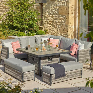 Bramblecrest Mauritius Corner Set with Firepit Table image 0