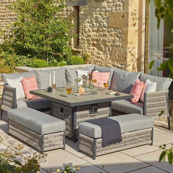 Bramblecrest Mauritius Corner Set with Firepit Table image 0