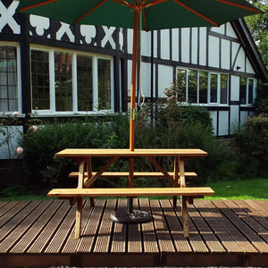 Charles Taylor Six Seater Rectangular Wooden Picnic Table (Requires Assembly) image 4